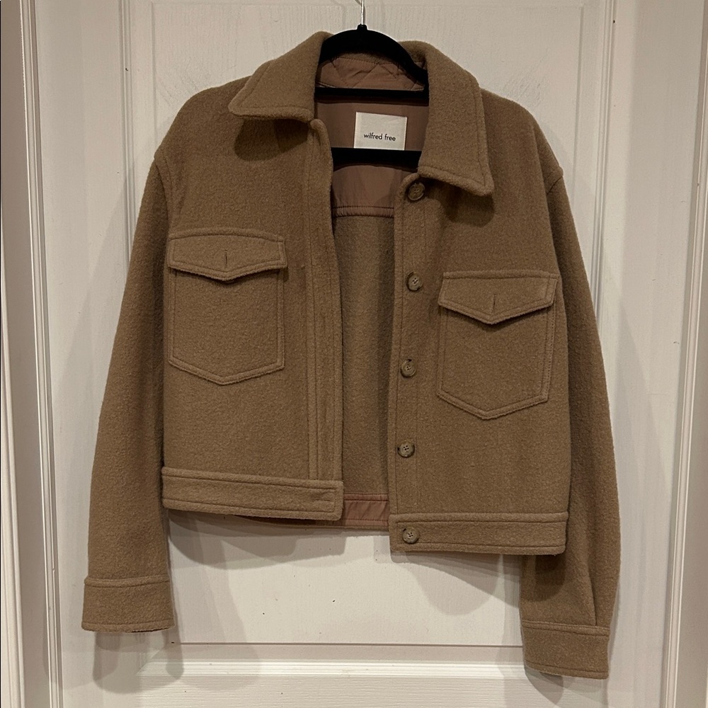 Wilfred Free Tan Wool Cropped Jacket
